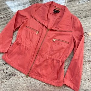 Dana Bachman zippered coral color jacket size M
